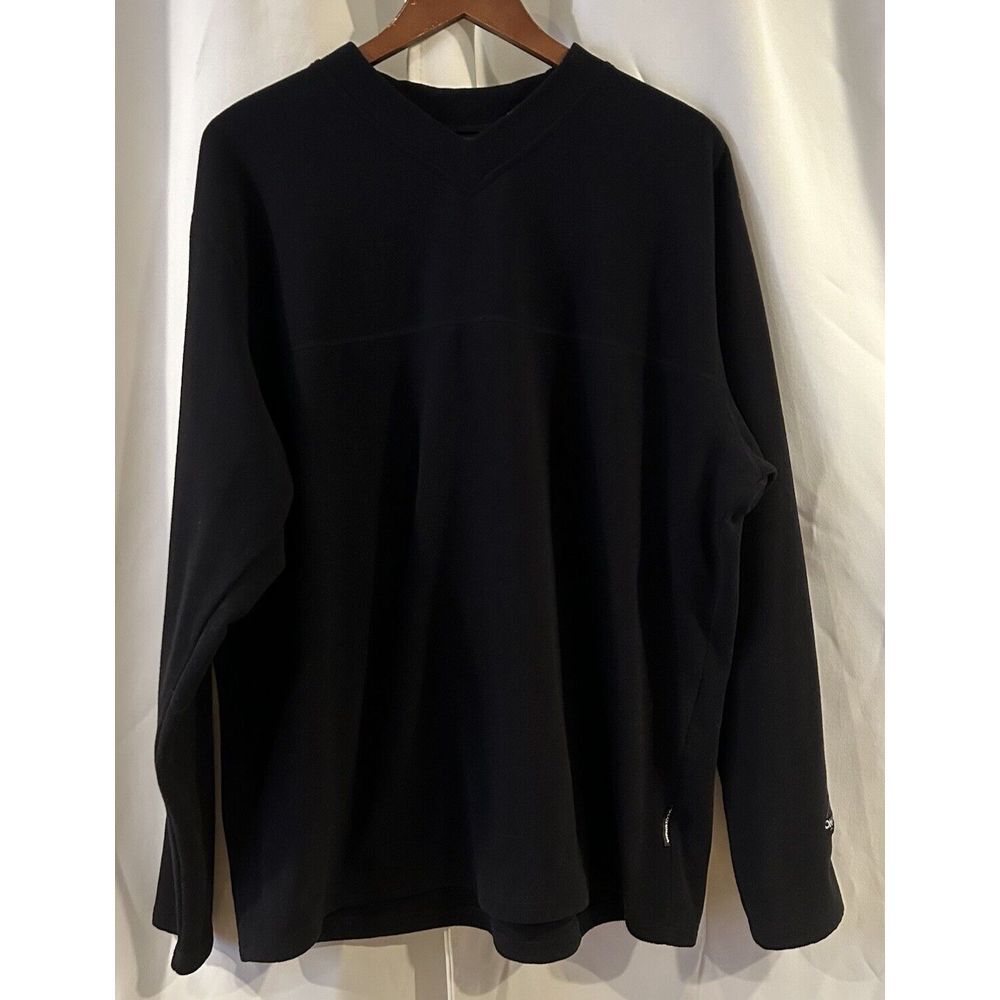 Columbia Mens Sweatshirt Large Black Fleece Omni Therm Stretch Pullover